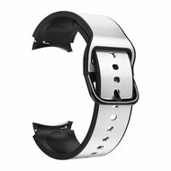 2 in 1 siliconen/ leren bandje - Grijs - Samsung Galaxy Watch 4 - 40mm & 44mm afbeelding