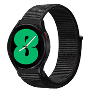 Sport Loop nylon bandje - Zwart gemêleerd - Samsung Galaxy Watch 4 - 40mm / 44mm afbeelding