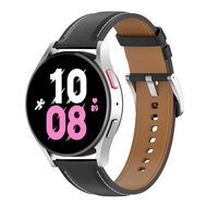 Luxe leren bandje - Zwart - Samsung Galaxy Watch 4 - 40mm / 44mm afbeelding