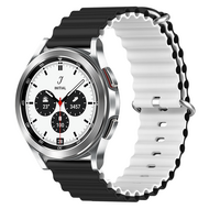 Ocean Style bandje - Zwart / wit - Samsung Galaxy Watch 4 Classic - 42mm & 46mm afbeelding