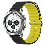 Ocean Style bandje - Zwart / geel - Samsung Galaxy Watch 4 Classic - 42mm & 46mm afbeelding