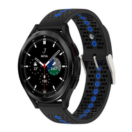 Dot Pattern bandje - Zwart met blauw - Samsung Galaxy Watch 4 Classic - 42mm & 46mm afbeelding