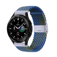 Braided nylon bandje - Groen / blauw - Samsung Galaxy Watch 4 Classic - 42mm / 46mm afbeelding