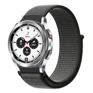 Sport Loop nylon bandje - Donkergroen met grijze band - Samsung Galaxy Watch 4 Classic - 42mm / 46mm afbeelding