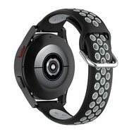Siliconen sportbandje met gesp - Zwart + grijs - Samsung Galaxy Watch 3 - 41mm afbeelding