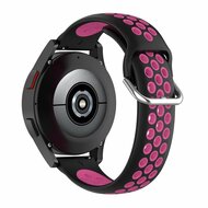 Siliconen sportbandje met gesp - Zwart + roze - Samsung Galaxy Watch 3 - 41mm afbeelding