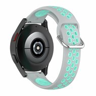 Siliconen sportbandje met gesp - Grijs + turquoise - Samsung Galaxy Watch - 42mm afbeelding