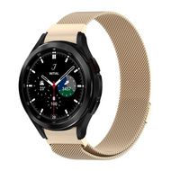 Samsung Galaxy Watch 4 Classic - 42mm / 46mm - Milanese bandje (ronde connector) - Vintage goud afbeelding