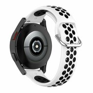 Garmin Vivomove 3 / HR / Luxe / Sport / Style / Trend - Siliconen sportbandje met gesp - Wit + zwart afbeelding