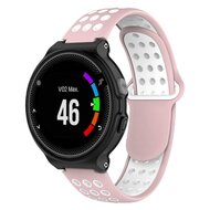 Siliconen sportbandje - Roze + wit - Garmin Forerunner 220 / 230 / 235 / 620 / 630 / 735 (XT) afbeelding