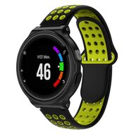 Siliconen sportbandje - Zwart + geel - Garmin Forerunner 220 / 230 / 235 / 620 / 630 / 735 (XT) afbeelding
