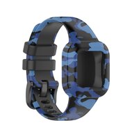 Siliconen bandje met print - Leger blauw - Garmin Vivofit Junior 3 afbeelding