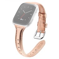 Fitbit Versa 1 / 2 & Lite bandje TPU leer - Rosé goud afbeelding