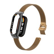Milanese bandje met case - Bruin - Xiaomi Mi Band 8