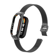 Milanese bandje met case - Zwart - Xiaomi Mi Band 8