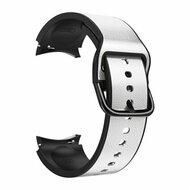 2 in 1 siliconen/ leren bandje - Grijs - Samsung Galaxy Watch 5 (Pro) - 40mm / 44mm / 45mm afbeelding