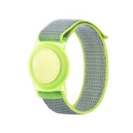 AirTag nylon loop bandje - S/M - Groen - Geschikt voor kinderen afbeelding