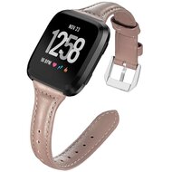 Fitbit Versa 1 / 2 & Lite bandje TPU leer - Bruin afbeelding