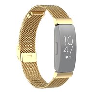 Fitbit Inspire Milanese bandje met gesp - Maat: Large - Goud afbeelding