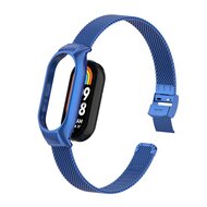 Milanese bandje met case - Blauw - Xiaomi Smart Band 8 & 9 afbeelding