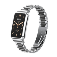 Metalen schakelband met case - Zilver met zwart - Xiaomi Smart band 7 Pro afbeelding