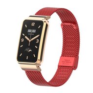Milanese bandje met case - Rood - Xiaomi Smart band 7 Pro afbeelding