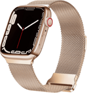 By Qubix Milanese band - Champagne - rosé goud - Extra sterke magneet - Geschikt voor Apple Watch 38mm - 40mm - 41mm