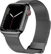 By Qubix Milanese band - Zwart - Extra sterke magneet - Geschikt voor Apple Watch 38mm - 40mm - 41mm