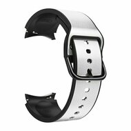2 in 1 siliconen/ leren bandje - Grijs - Samsung Galaxy Watch 6 Classic - 47mm & 43mm afbeelding