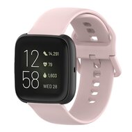 Fitbit Versa 1 / 2 & Lite siliconen sportbandje met gespsluiting - Roze - Maat: Small afbeelding