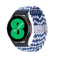 Garmin Vivoactive 4 / 4L - Braided nylon bandje - Blauw / wit afbeelding