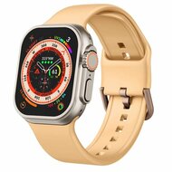 Soft siliconen bandje met gespsluiting - Donkergeel - Geschikt voor Apple Watch 38mm / 40mm / 41mm
