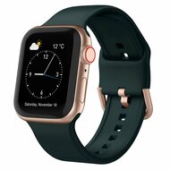 Soft siliconen bandje met gespsluiting - Donkergroen - Geschikt voor Apple Watch 38mm / 40mm / 41mm