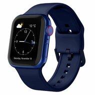 Soft siliconen bandje met gespsluiting - Nachtblauw - Geschikt voor Apple Watch 38mm / 40mm / 41mm