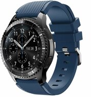 Siliconen sportbandje - Donkerblauw - Geschikt voor Samsung Galaxy Watch 3 (45mm) - Galaxy Watch 46mm - Samsung Gear S3 Classic & Frontier afbeelding
