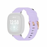 Fitbit Versa 3/4 & Sense 1/2 Canvas nylon bandje - Lila afbeelding