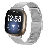 Fitbit Versa 3/4 & Sense 1/2 - Milanese bandje met klemsluiting - Zilver afbeelding