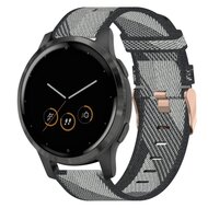Garmin Venu 3s / Vivoactive 4s / Venu 2s / Vivomove 3s / Forerunner 255s - Canvas nylon bandje - Grijs afbeelding