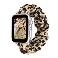 Elastisch scrunchie nylon bandje - Panterprint - Geschikt voor Apple Watch 38mm / 40mm / 41mm / 42mm afbeelding