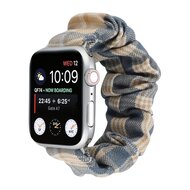 Elastisch scrunchie nylon bandje - Khaki / Donkerblauw - Geschikt voor Apple Watch 38mm / 40mm / 41mm / 42mm afbeelding