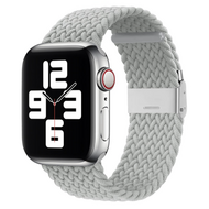 Braided nylon bandje - Lichtgrijs - Geschikt voor Apple Watch 38mm / 40mm / 41mm / 42mm afbeelding