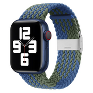 Braided nylon bandje - Blauw / Groen - Geschikt voor Apple Watch 38mm / 40mm / 41mm / 42mm afbeelding