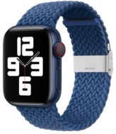 Braided nylon bandje - Blauw - Geschikt voor Apple Watch 44mm / 45mm / 46mm / 49mm afbeelding