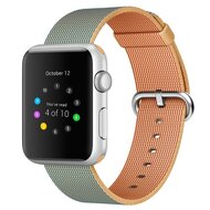Nylon bandje - Licht bruin / Blauw - Geschikt voor Apple Watch 44mm / 45mm / 46mm / 49mm afbeelding