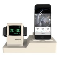 3 in 1 houder geschikt voor de Apple Watch & Airpods & iPhone - Beige afbeelding