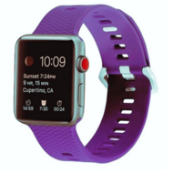 Siliconen bandje met motief - Paars - Geschikt voor Apple Watch 38mm / 40mm / 41mm / 42mm afbeelding
