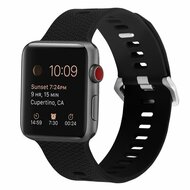Siliconen bandje met motief - Zwart - Geschikt voor Apple Watch 38mm / 40mm / 41mm / 42mm afbeelding