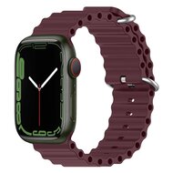 Ocean bandje - Wijnrood - Geschikt voor Apple Watch 38mm / 40mm / 41mm / 42mm afbeelding