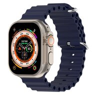 Ocean bandje - Navy - Geschikt voor Apple Watch 44mm / 45mm / 46mm / 49mm afbeelding
