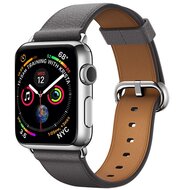 Classic lederen bandje - Grijs - Geschikt voor Apple Watch 44mm / 45mm / 46mm / 49mm afbeelding